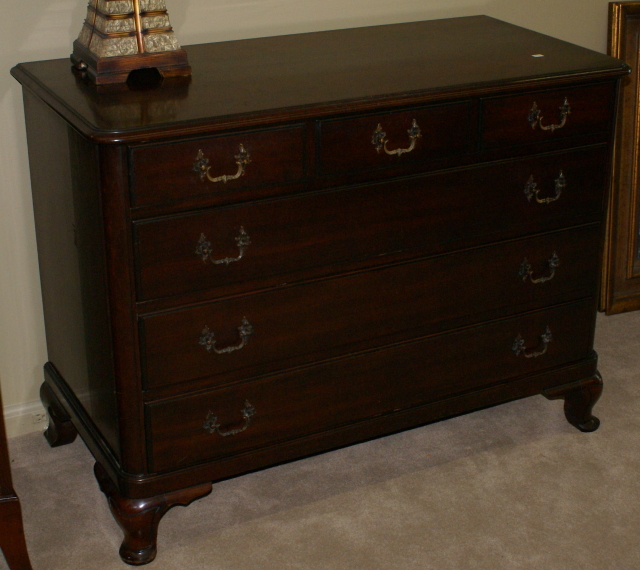 Queen Anne solid mahogany antique dresser